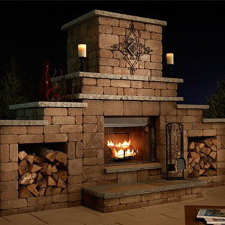 Grand Outdoor Fireplace